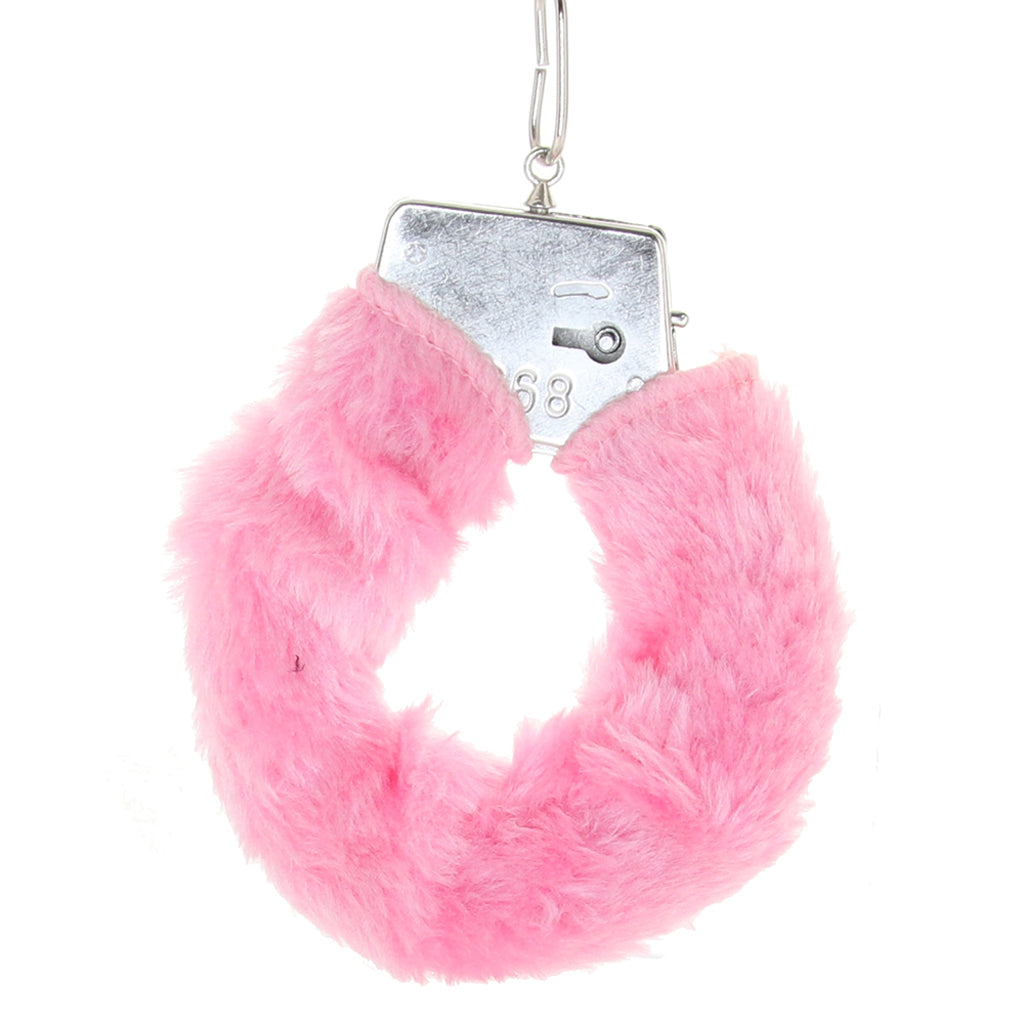 Playful Furry Cuffs with Keys in Pink - Tophatter's Adult Products Bondage and Fetish > Wrist and Ankle Cuffs - Tophatter Daily Deals