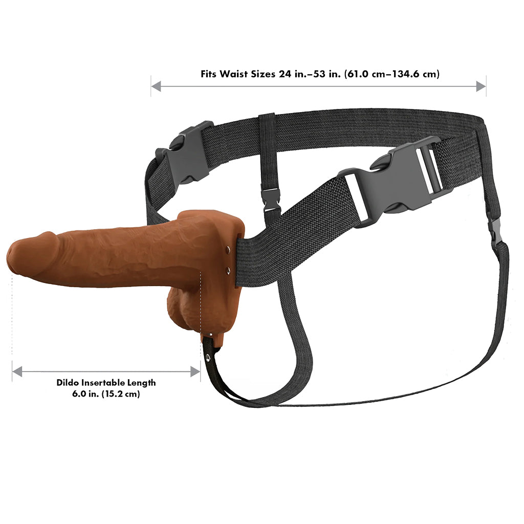 Fantasy X-tensions 6 Inch Hollow Strap-On Vibe in Brown Male Enhancement > Extenders and Sleeves - Tophatter Daily Deals