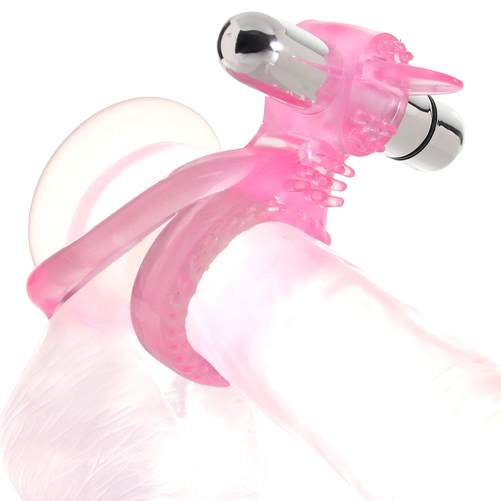 PinkCherry Dual Clit Flicker Cock Ring Vibrators > Vibrating Cock Rings - Tophatter Daily Deals
