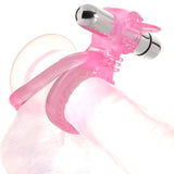 PinkCherry Dual Clit Flicker Cock Ring Vibrators > Vibrating Cock Rings - Tophatter Daily Deals