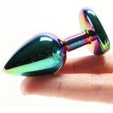 Small Aluminum Plug with Rainbow Heart Gem in Multicolor Anal Sex Toys > Butt Plugs - Tophatter Daily Deals