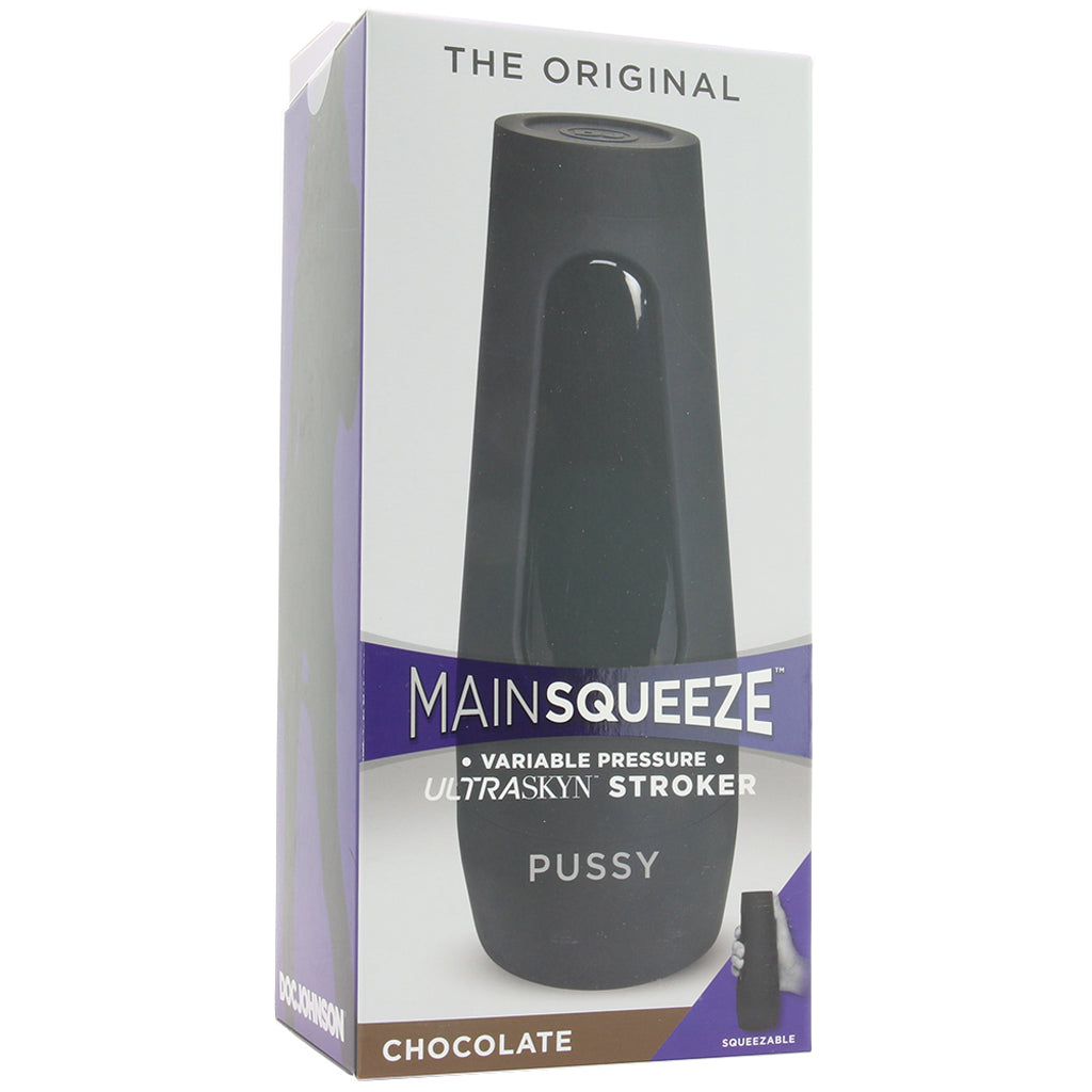Main Squeeze Original ULTRASKYN Pussy Stroker in Chocolate Male Masturbators > Self-Contained Strokers - Tophatter Daily Deals