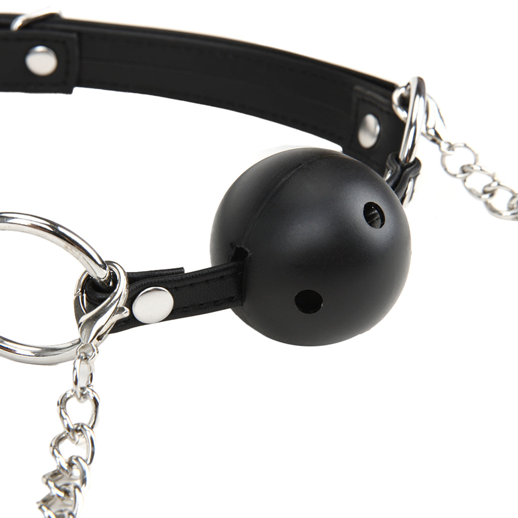 Breathable Ball Gag with Nipple Clamps Bondage and Fetish > Ball Gags & Mouth Restraints - Tophatter Daily Deals