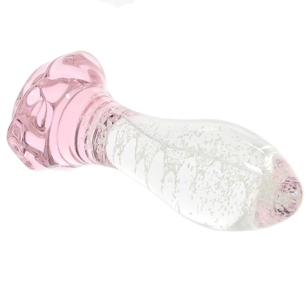 Juicy Glass Glowing Rose Bud Plug - Tophatter's Adult Products Anal Sex Toys > Butt Plugs - Tophatter Daily Deals