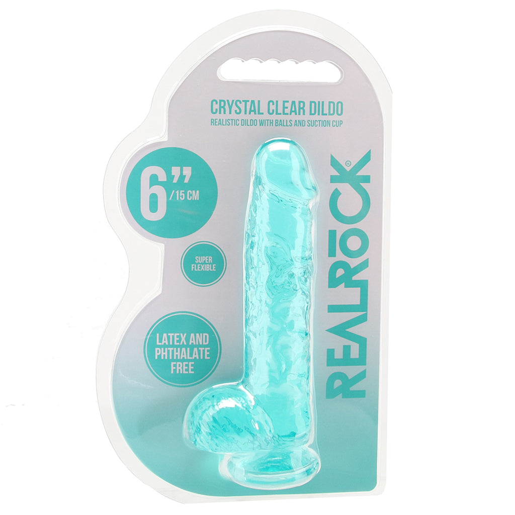 RealRock 6 Inch Realistic Ballsy Dildo in Turquoise - Tophatter's Adult Products Dildo Sex Toys > Realistic Dildos - Tophatter Daily Deals
