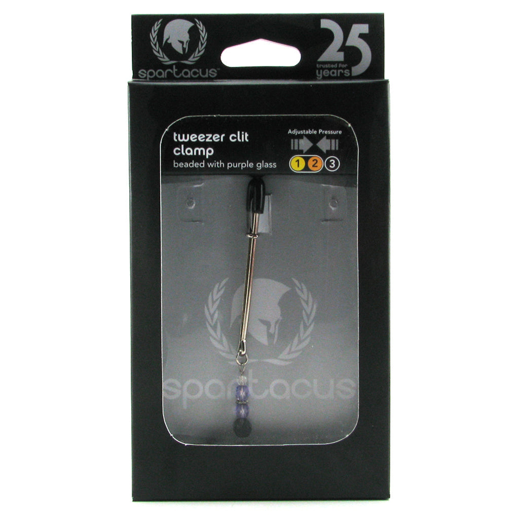 Tweezer Clit Clamp with Purple Beads Bondage and Fetish > Nipple Stimulators & Clamps - Tophatter Daily Deals