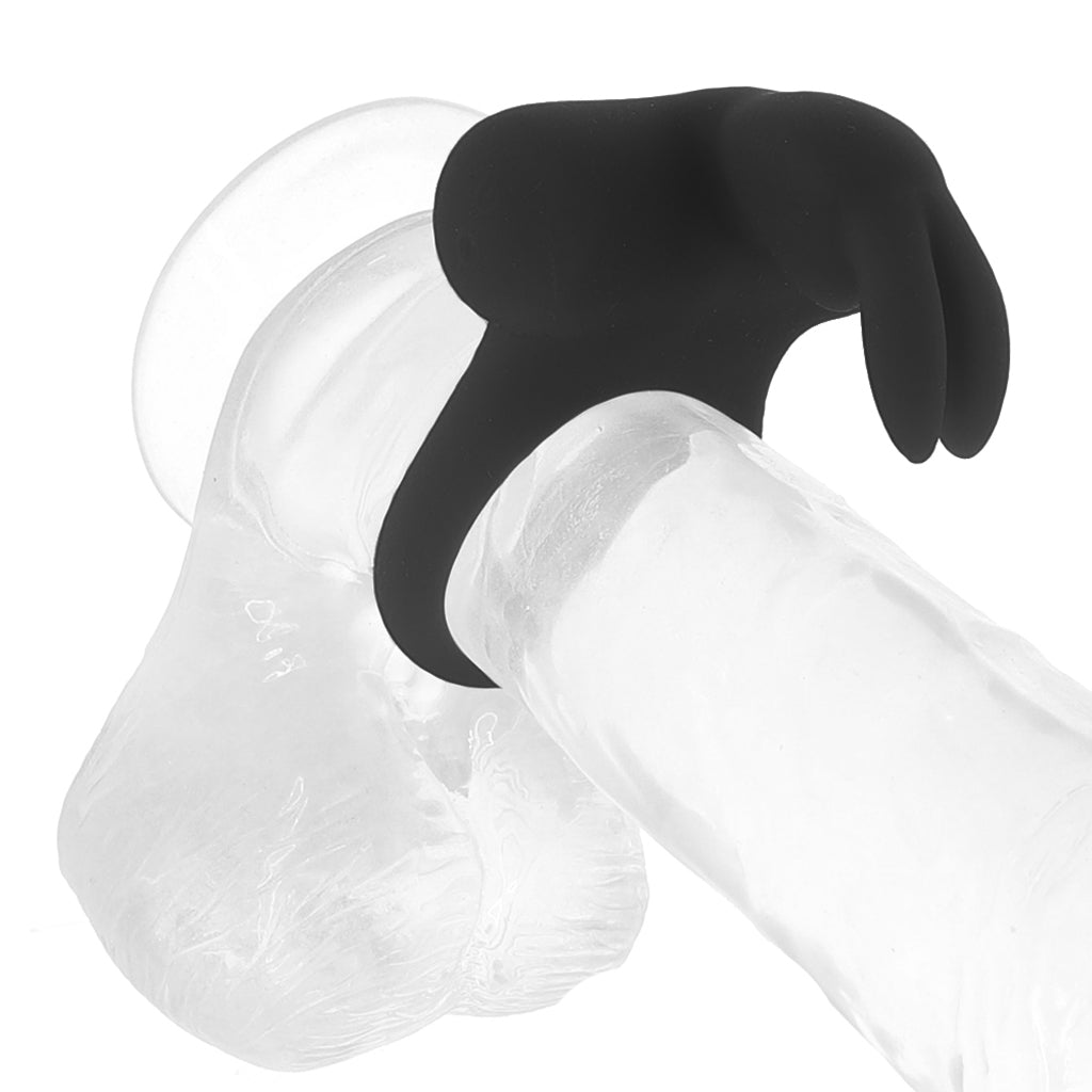 Frisky Bunny Vibrating Ring in Black Pearl - Tophatter's Vibrator Deals Online Cock Rings - Tophatter Daily Deals