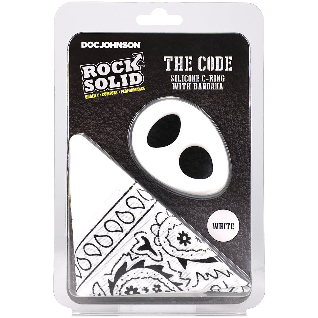 Rock Solid The Code C-Ring and Bandana Set in White Cock Rings - Tophatter Daily Deals