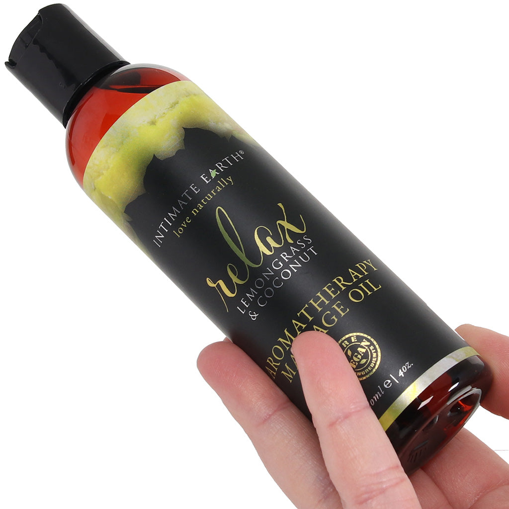 Relax Massage Oil 4oz/120ml in Lemongrass & Coconut Sensual Love > Massage - Tophatter Daily Deals