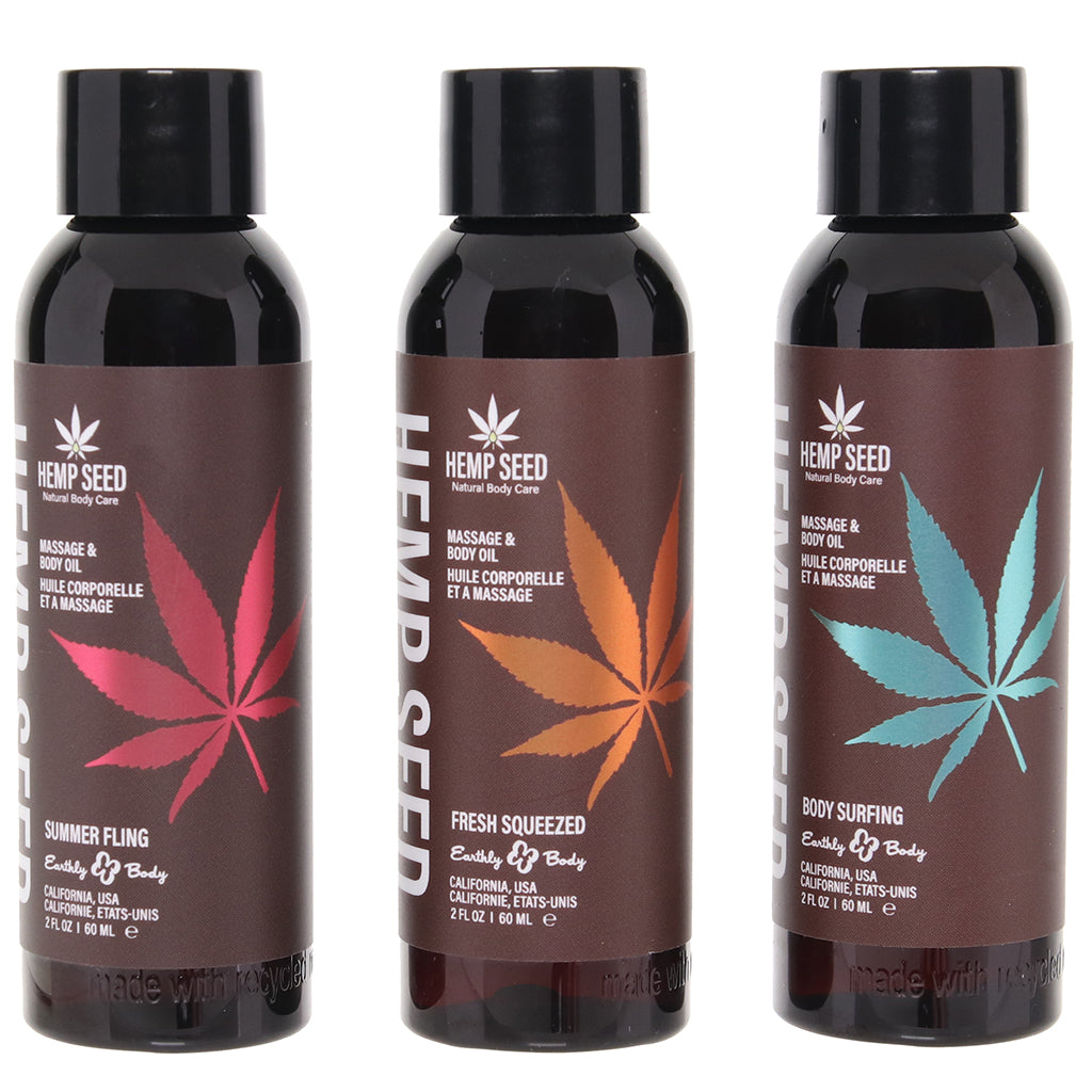 Hemp Seed Massage Oil Gift Set in 3 x 2oz/60ml - Tophatter's Adult Sex Toys Online Lubes and Lotions > Erotic Massage Oils - Tophatter Daily Deals