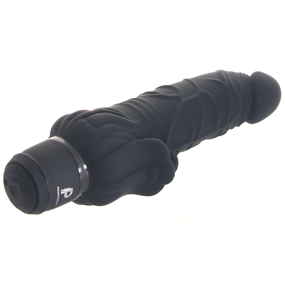 PowerCock 7 Inch Vibe with Clitoral Stimulator in Black - Tophatter's Adult Sex Toys Online Vibrators > Realistic Vibrator Dildos - Tophatter Daily Deals