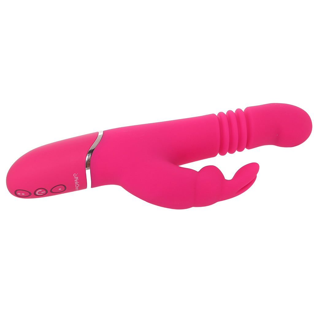 PinkCherry Thrusting Rabbit Vibe in Pink - Tophatter's Adult Sex Toys Online Vibrators > Rabbit Vibrators - Tophatter Daily Deals