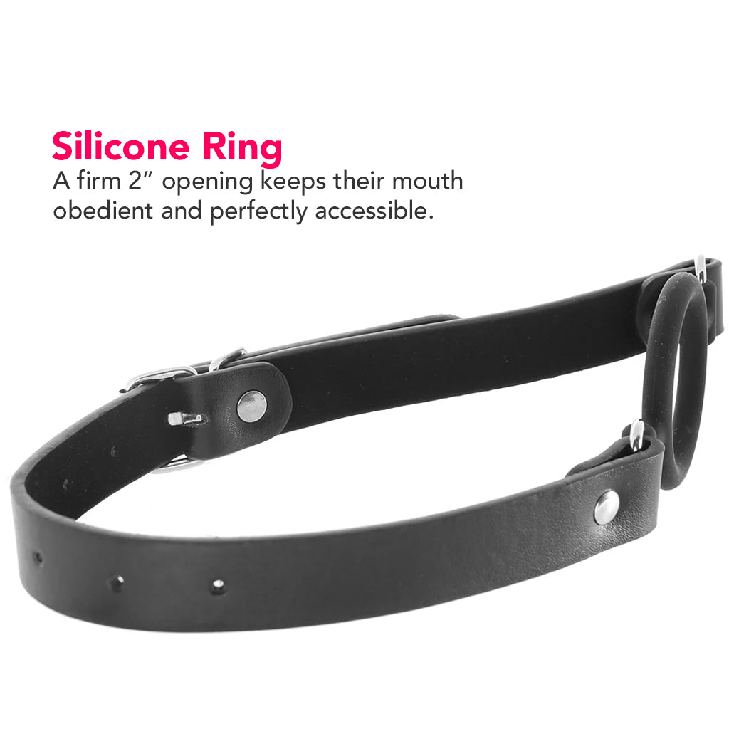 Ouch! Silicone Rigid Ring Gag in Black Bondage and Fetish > Ball Gags & Mouth Restraints - Tophatter Daily Deals