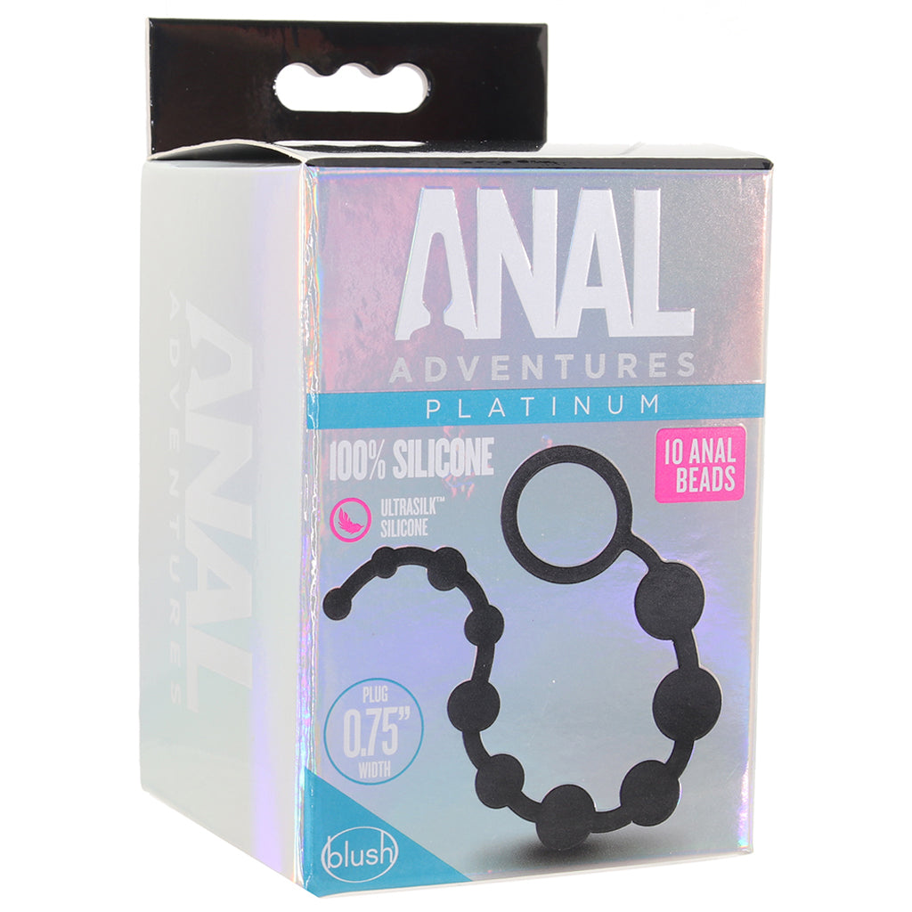 Anal Adventures Platinum Silicone Anal Beads - Tophatter's Adult Products Anal Sex Toys > Anal Beads - Tophatter Daily Deals