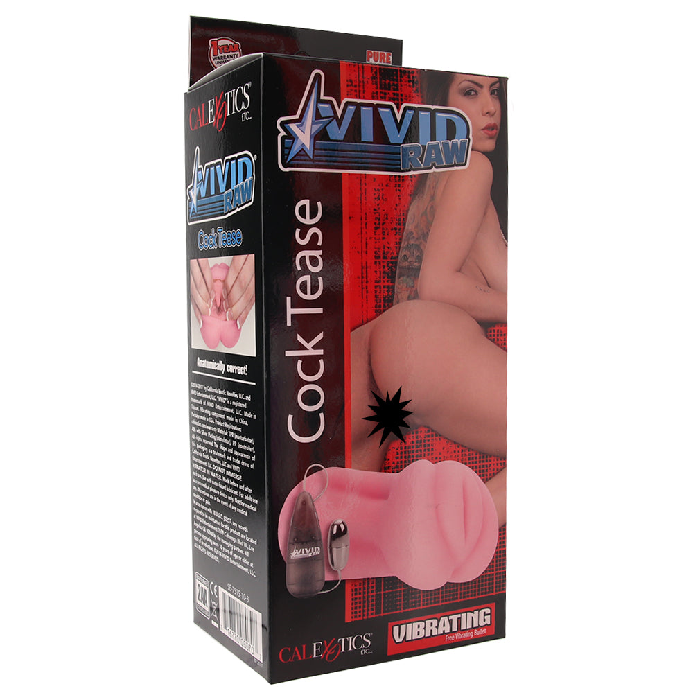 Vivid Raw Vibrating Cock Tease Masturbator in Pink Male Masturbators > Pocket Strokers - Tophatter Daily Deals