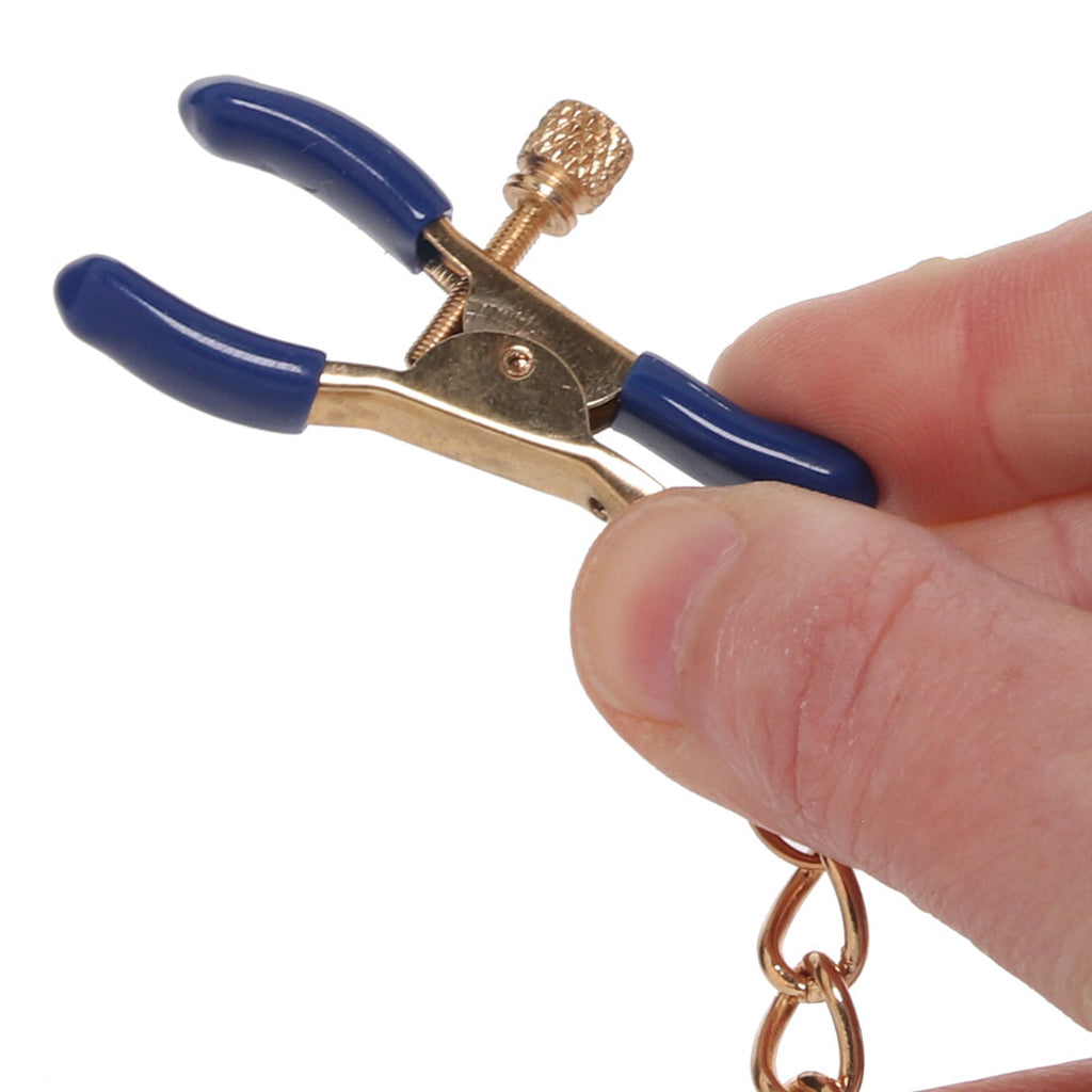 Sex & Mischief Cougar Chained Nipple Clamps Bondage and Fetish > Nipple Stimulators & Clamps - Tophatter Daily Deals