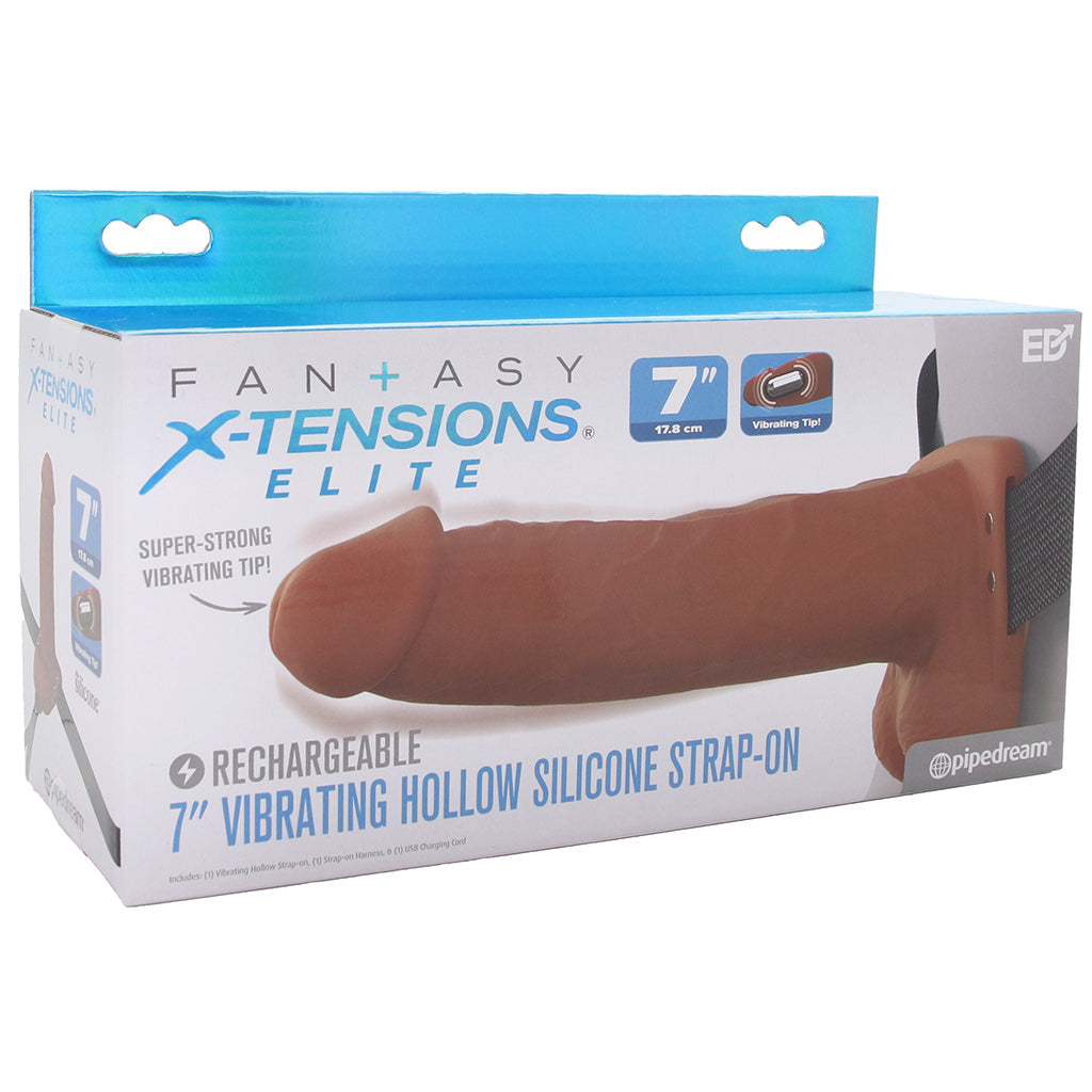 Fantasy X-tensions 7 Inch Hollow Strap-On Vibe in Brown Male Enhancement > Extenders and Sleeves - Tophatter Daily Deals
