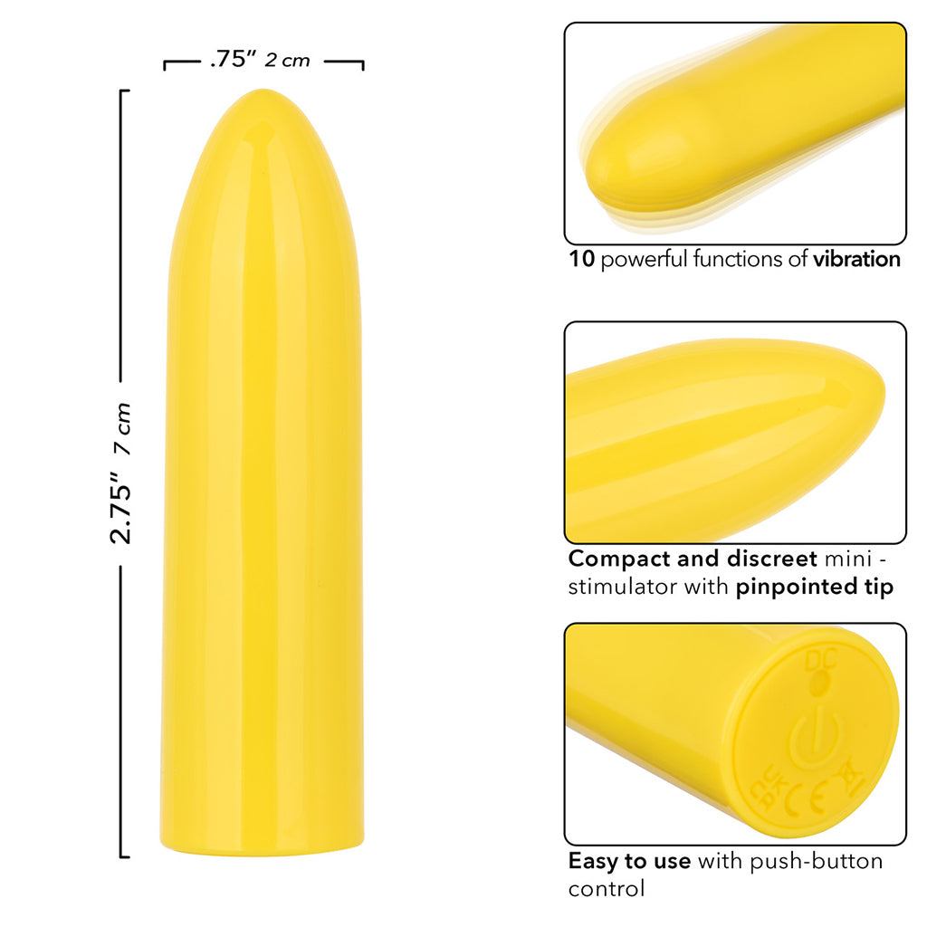 Turbo Buzz Classic Mini Bullet Vibe in Yellow Vibrators > Bullet and Egg Vibrators - Tophatter Daily Deals