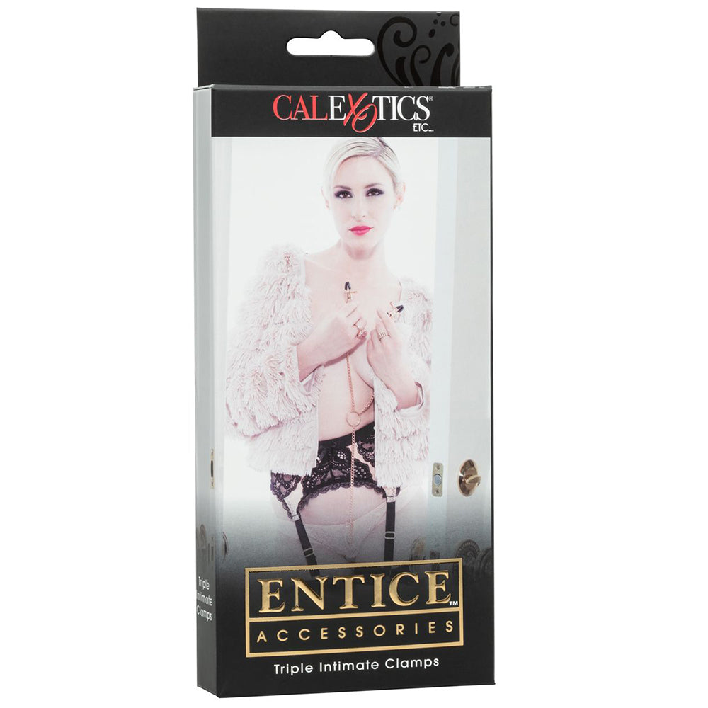 Entice Accessories Triple Intimate Clamps Bondage and Fetish > Nipple Stimulators & Clamps - Tophatter Daily Deals