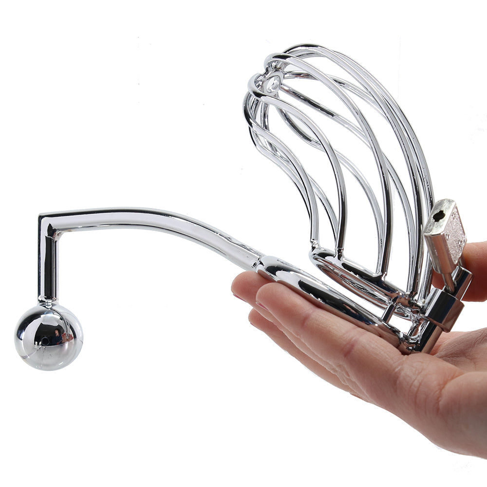 Blue Line Cock Cage with Anal Stimulator Bondage and Fetish > Cock and Ball Devices - Tophatter Daily Deals