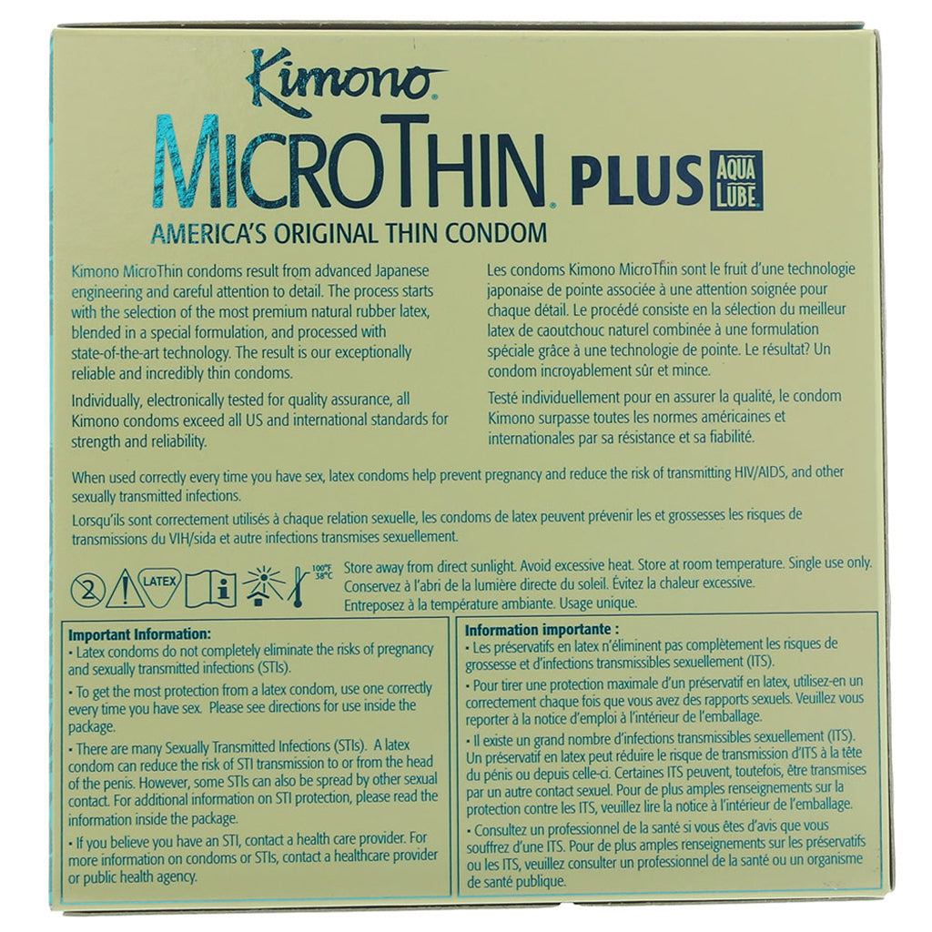 Kimono MicroThin Plus Aqua Lube Condoms in 24 Pack - Tophatter's Adult Products Condoms - Tophatter Daily Deals