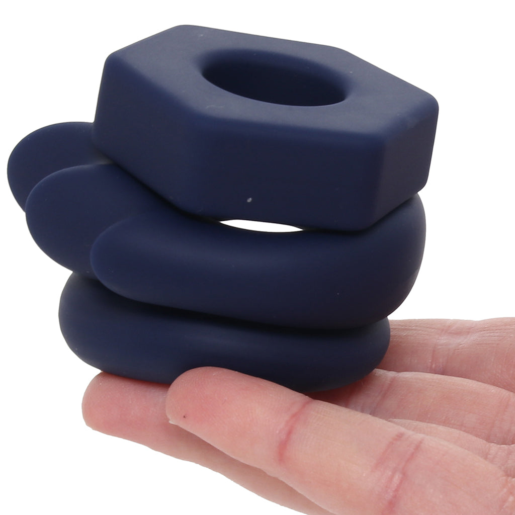 Lonzo Liquid Silicone Ring Set in Navy Blue Cock Rings - Tophatter Daily Deals