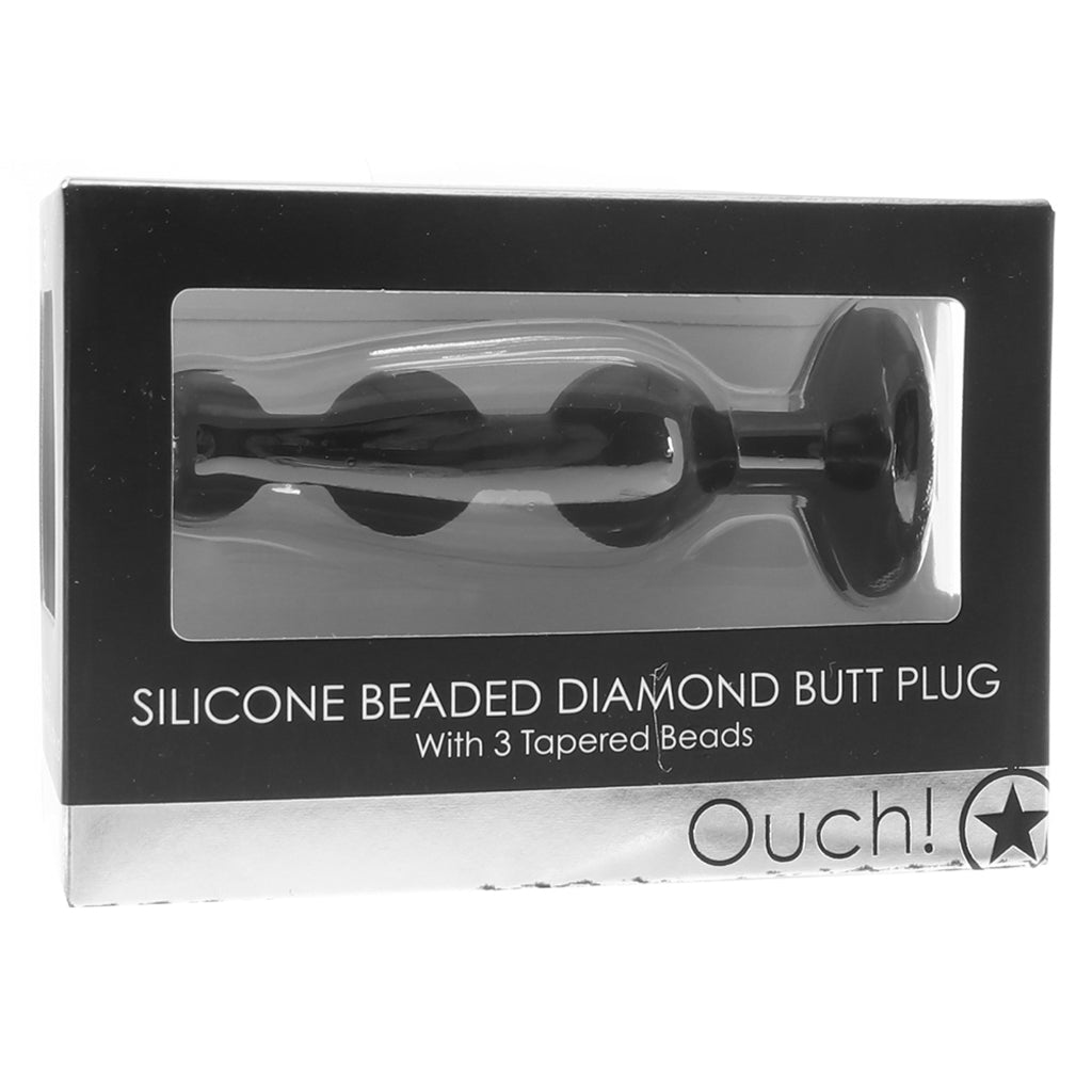 Ouch! Silicone Beaded Diamond Butt Plug Anal Sex Toys > Butt Plugs - Tophatter Daily Deals
