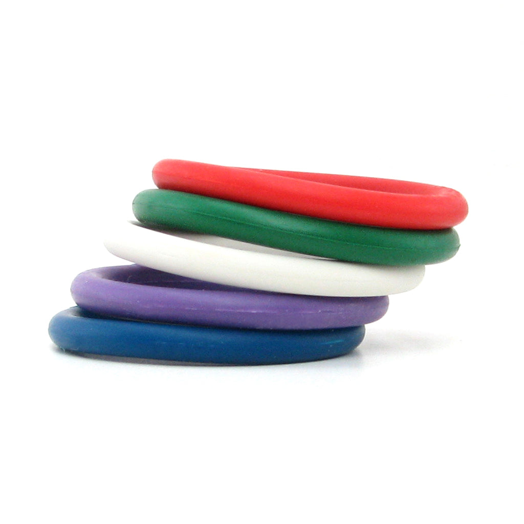 Rubber 1.25 Inch C-Ring 5 Pack in Rainbow Cock Rings - Tophatter Daily Deals