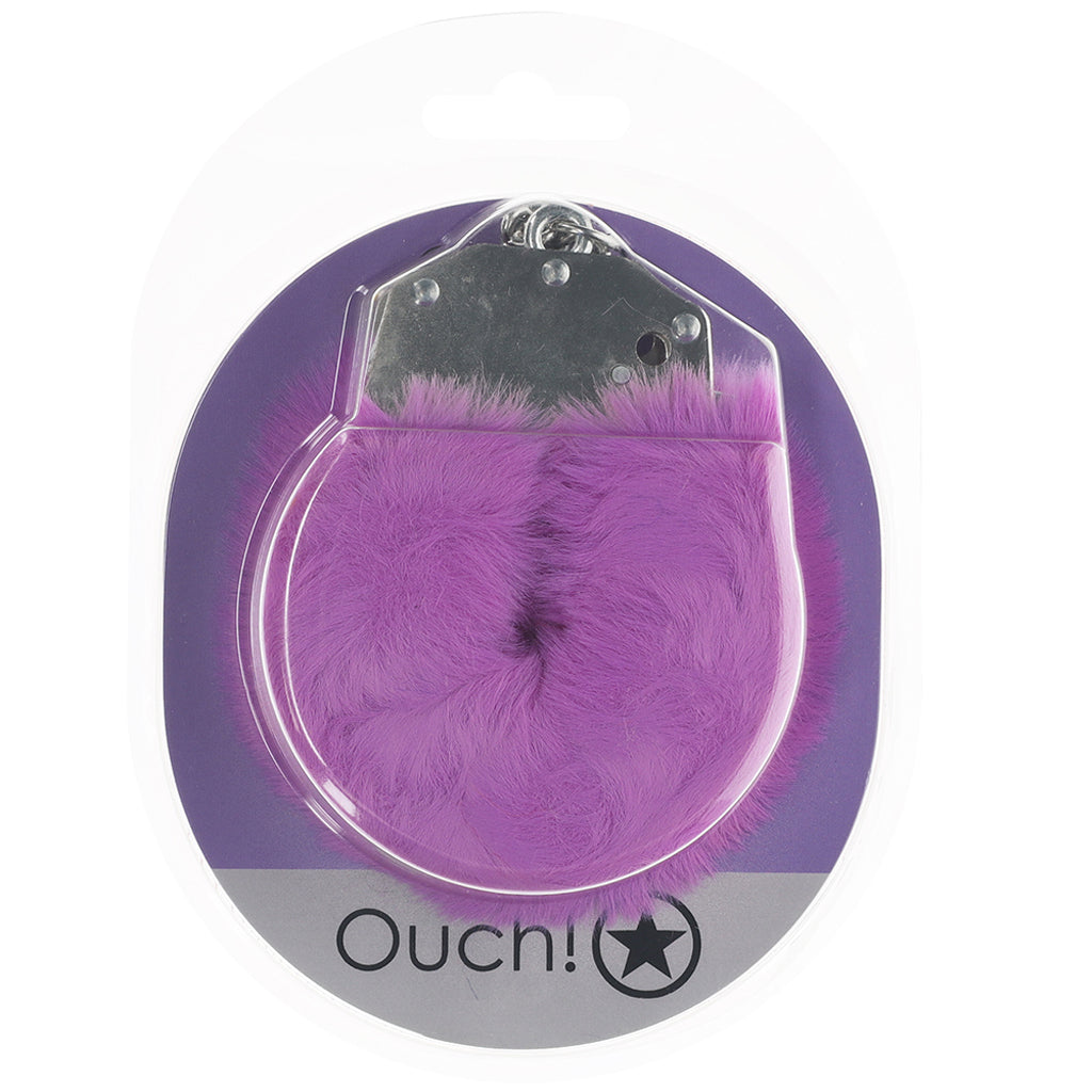 Ouch! Heavy Duty Fluffy Cuffs in Purple - Tophatter's Adult Sex Toys Online Bondage and Fetish > Wrist and Ankle Cuffs - Tophatter Daily Deals