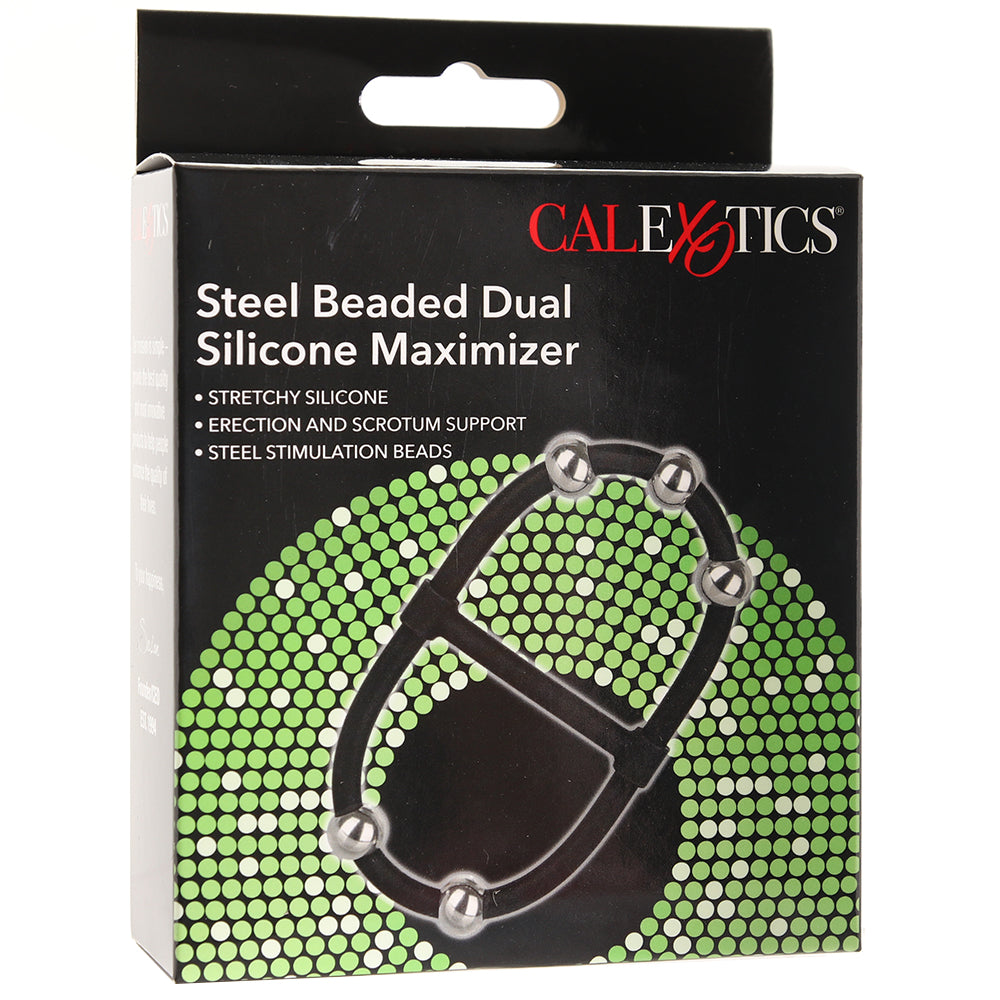 Steel Beaded Dual Silicone Maximizer - Tophatter's Adult Products Cock Rings - Tophatter Daily Deals