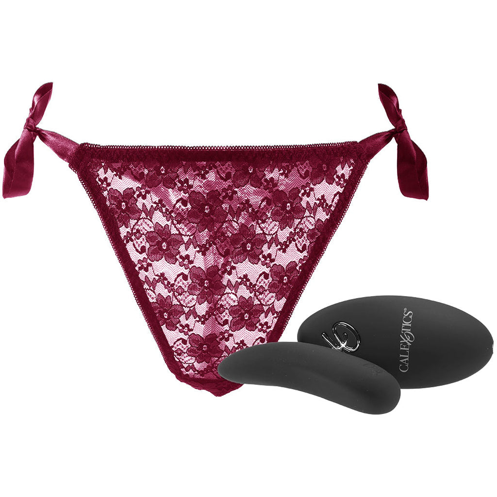Remote Control Burgundy Lace Thong & Vibe Set XL Vibrators > Wearable & Panty Vibrators - Tophatter Daily Deals