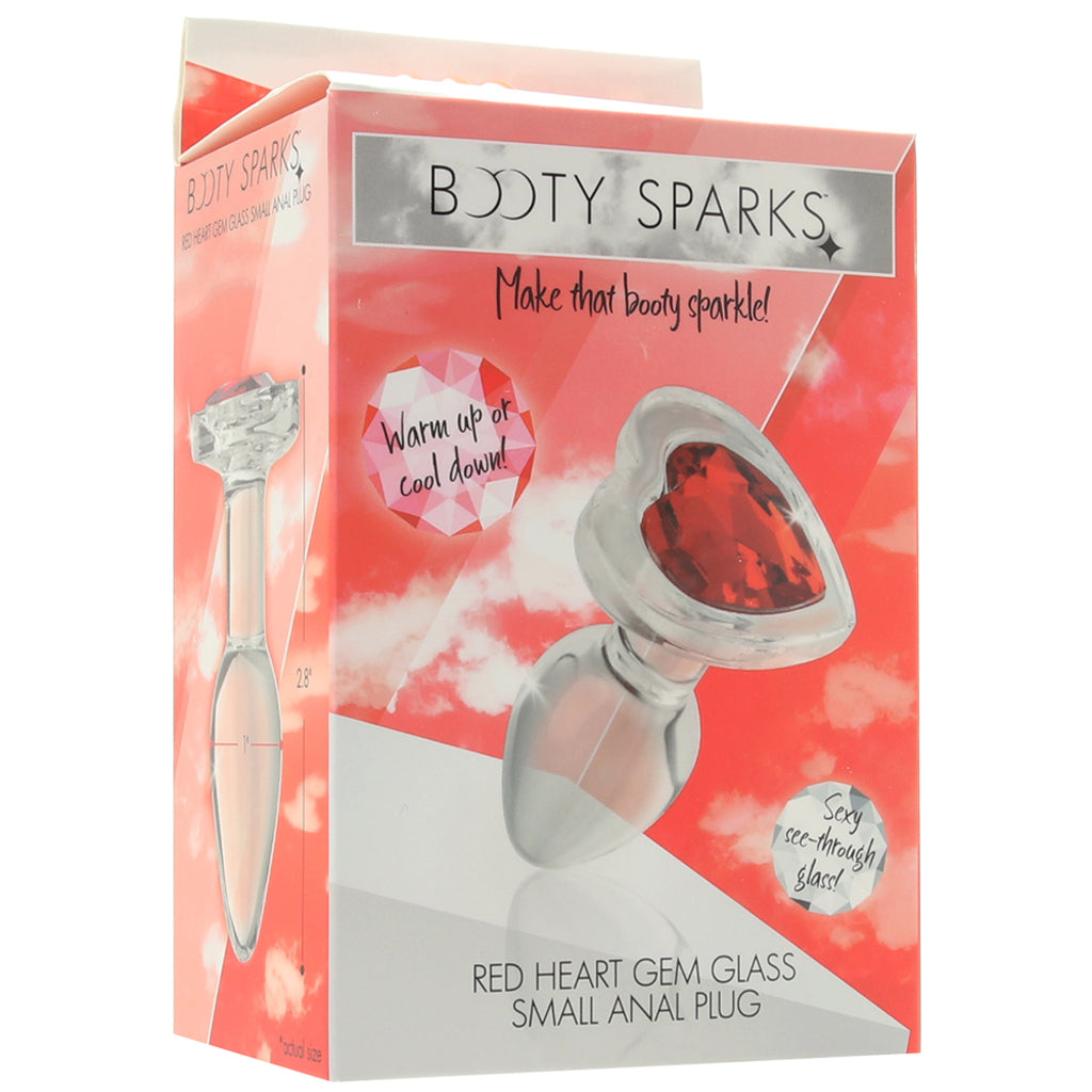 Booty Sparks Red Heart Gem Glass Anal Plug in Small - Tophatter's Adult Products Anal Sex Toys > Butt Plugs - Tophatter Daily Deals