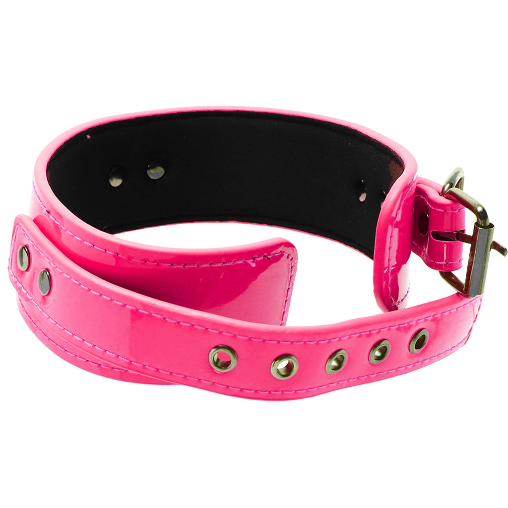 Electra Play Things Collar & Leash in Neon Pink - Tophatter's Adult Sex Toys Online Bondage and Fetish > Leashes and Collars - Tophatter Daily Deals