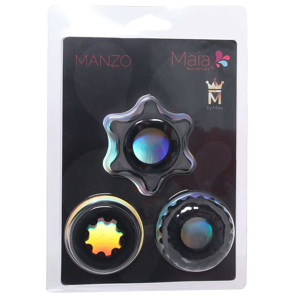 Manzo Liquid Silicone Ring Set in Black Cock Rings - Tophatter Daily Deals