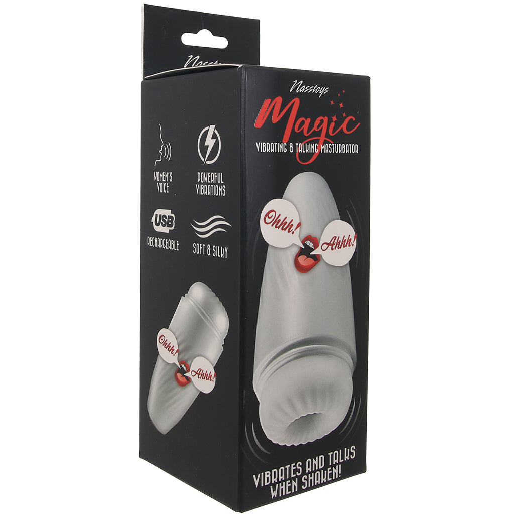 Magic Vibrating & Talking Masturbator - Tophatter's Adult Sex Toys Online Male Masturbators > Self-Contained Strokers - Tophatter Daily Deals