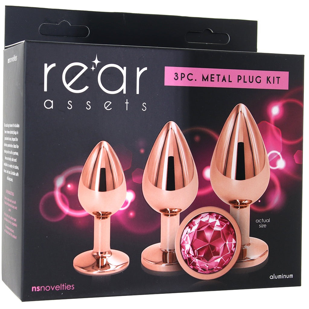 Rear Assets Round Gem Metal Plug Kit in Rose Anal Sex Toys > Butt Plugs - Tophatter Daily Deals