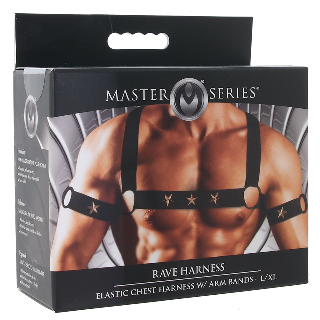 Master Series Rave Harness Elastic Chest Harness /XL Bondage and Fetish > Men's Bondage Wear - Tophatter Daily Deals