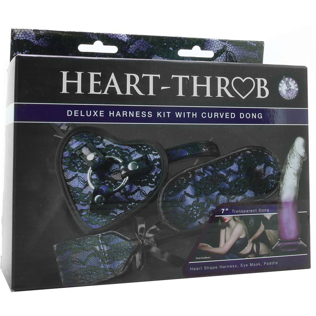 Heart-Throb Deluxe Harness Kit & Curved Dildo in Purple Dildo Sex Toys > Strap-On and Harnesses - Tophatter Daily Deals