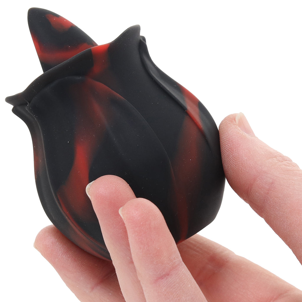 Bloomgasm Black Kiss Rimming Rose Vibe - Tophatter's Vibrator Deals Online Vibrators > Clitoral Stimulators - Tophatter Daily Deals