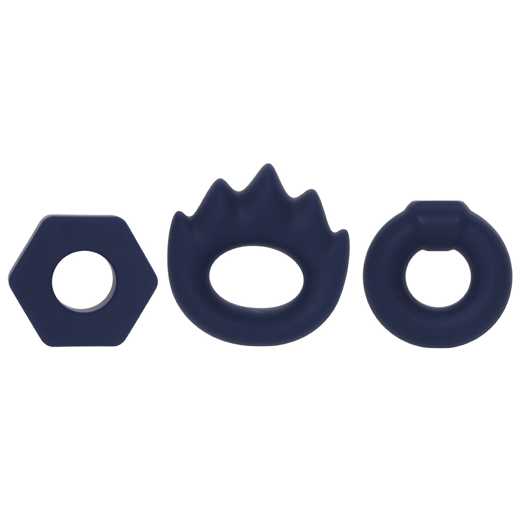 Lonzo Liquid Silicone Ring Set in Navy Blue Cock Rings - Tophatter Daily Deals