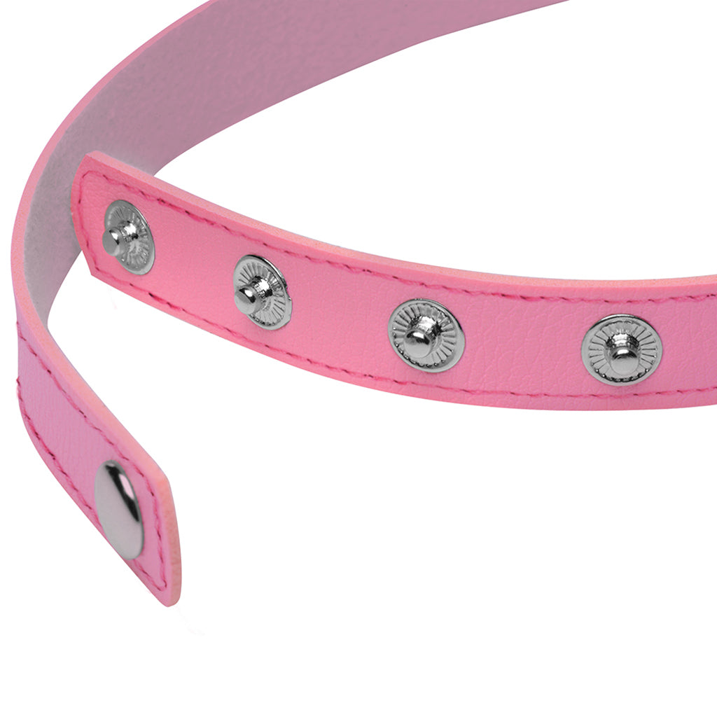 Master Series Kinky Kitty Slim Choker in Pink - Tophatter's Adult Products Bondage and Fetish > Tools & Accessories - Tophatter Daily Deals