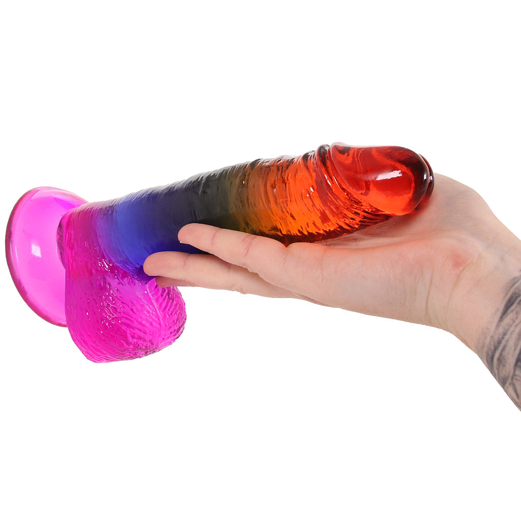 Crystal Jellies 8.5 Inch Cock & Balls Dildo in Rainbow Dildo Sex Toys > Realistic Dildos - Tophatter Daily Deals