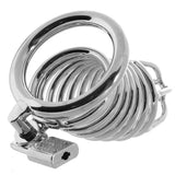 Blue Line Deluxe Steel Chastity Cage in Silver Bondage and Fetish > Cock and Ball Devices - Tophatter Daily Deals