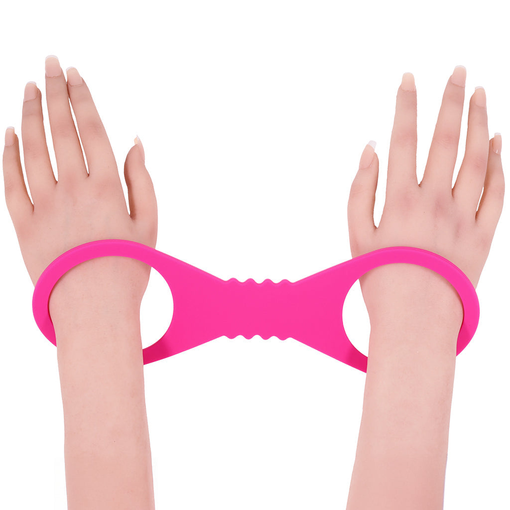 Sex & Mischief Hot Pink Silicone Cuffs in Large Bondage and Fetish > Wrist and Ankle Cuffs - Tophatter Daily Deals