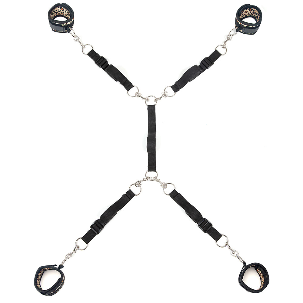 Lux Fetish 7 Piece Leopard Bed Spreader System - Tophatter's Adult Products Bondage and Fetish > Restraints - Tophatter Daily Deals