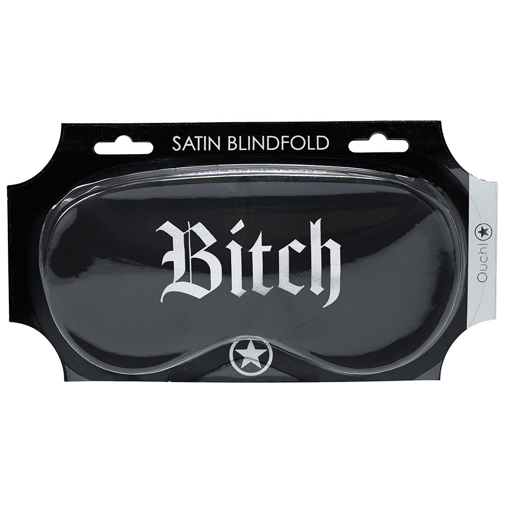 Ouch! Printed Satin Bitch Blindfold Bondage and Fetish > Pleasure Masks and Dress Up Play - Tophatter Daily Deals