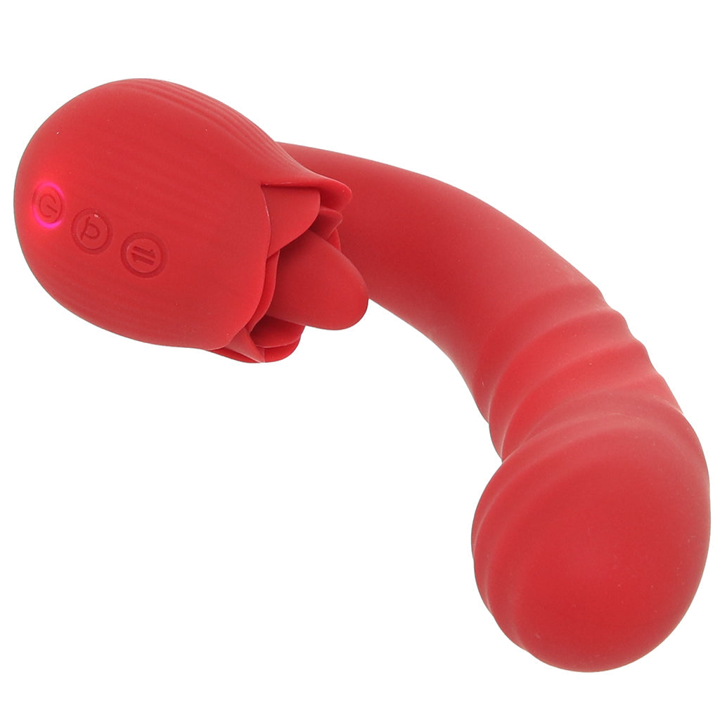 Bloomgasm Boom Bloom Thrusting & Licking Rose Vibe Vibrators > G-Spot Vibrators - Tophatter Daily Deals