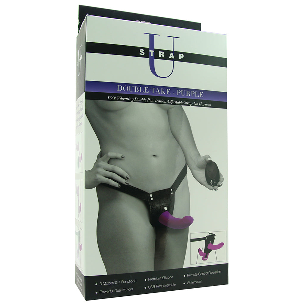 Strap U Double Take Vibrating Dildo & Harness Dildo Sex Toys > Strap-On and Harnesses - Tophatter Daily Deals