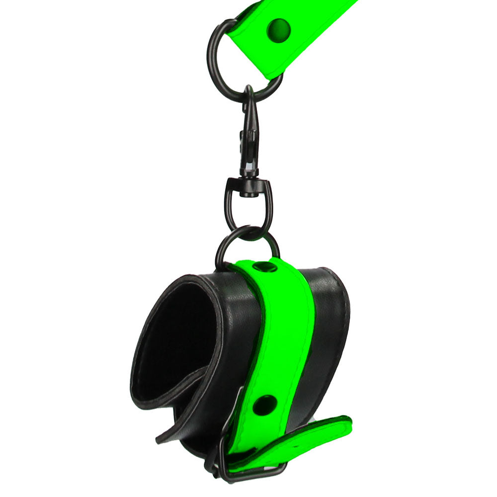 Ouch! Glow In The Dark Hand & Ankle Cuffs with Hogtie Bondage and Fetish > Wrist and Ankle Cuffs - Tophatter Daily Deals