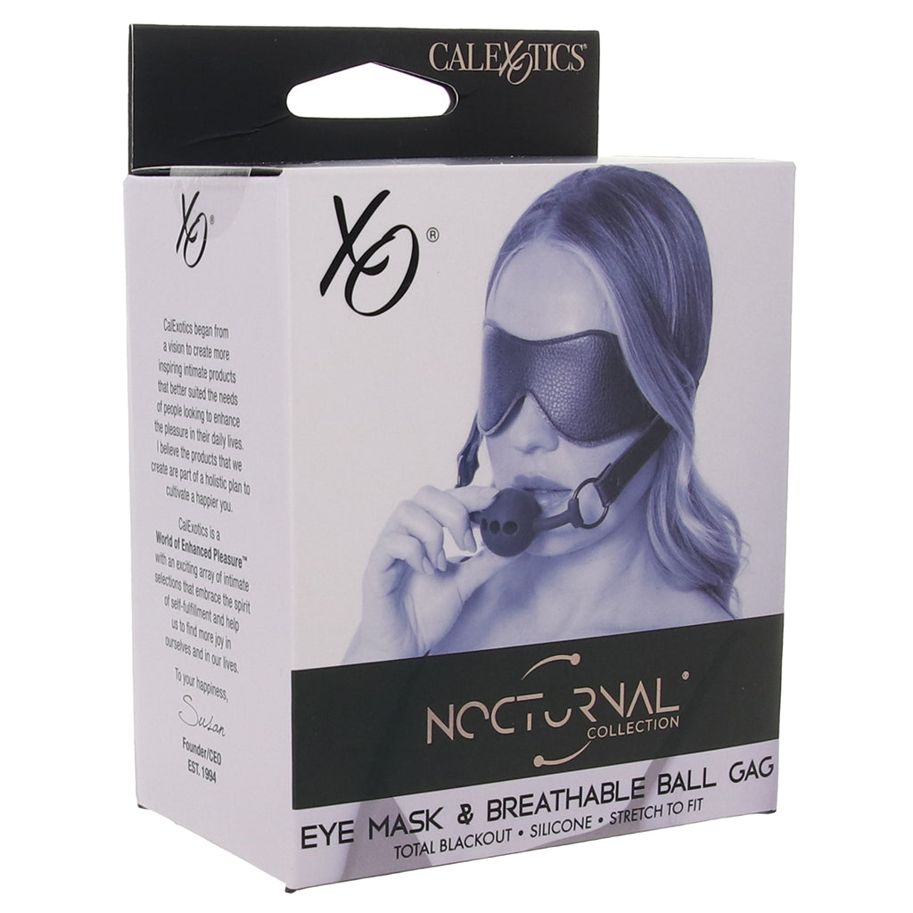 Nocturnal Collection Eye Mask & Breathable Ball Gag Set Bondage and Fetish > Ball Gags & Mouth Restraints - Tophatter Daily Deals